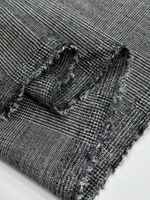 Шерсть с люрексом костюмно-плательная черно-белая клетка с пье-де-пуль