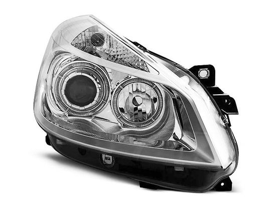 Передние фары Renault Clio 3 angel eyes chrome
