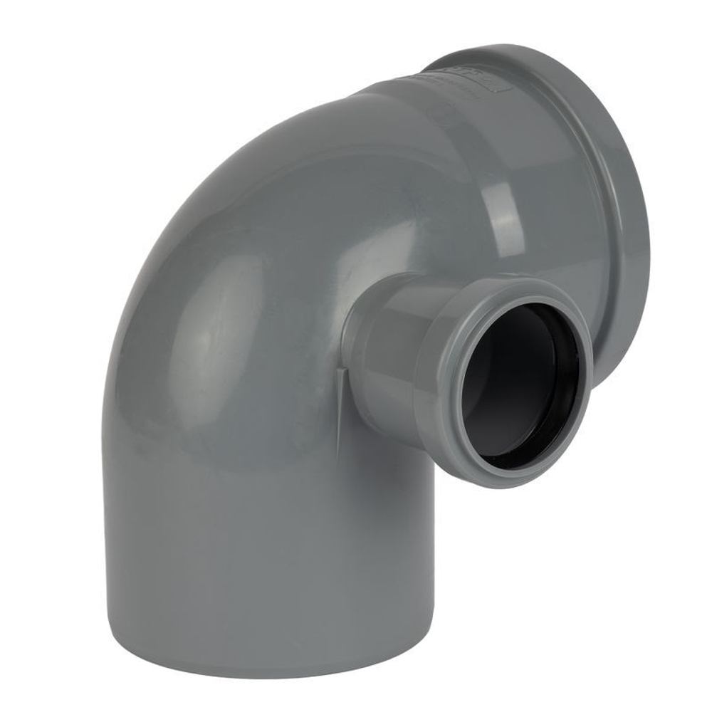 Колено канализационное с отводом левым RTP 110х50 мм 87,5°