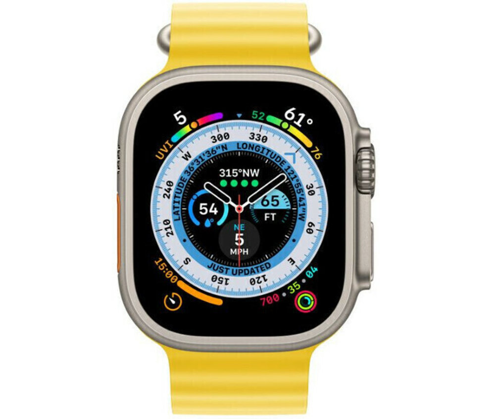 Умные часы Apple Watch Ultra GPS + Cellular, 49mm Titanium Case with Yellow Ocean Band