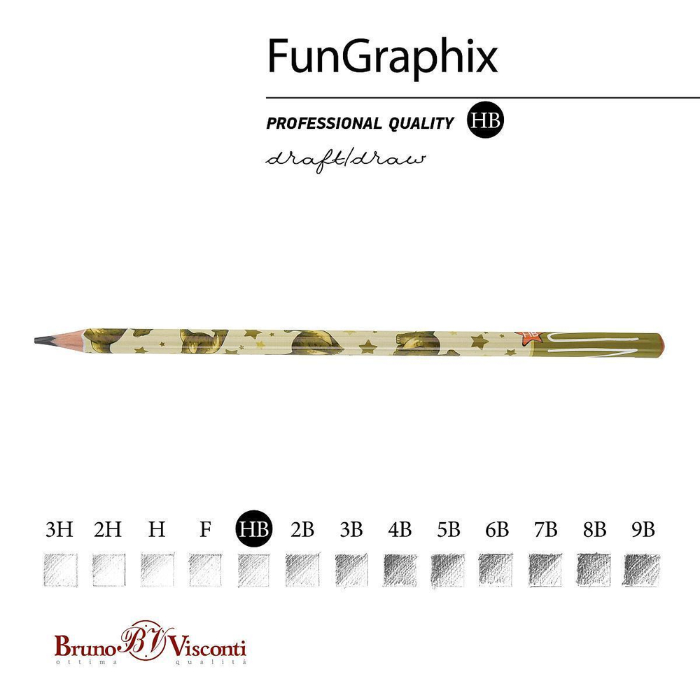 Карандаш ч/г НВ "Fun. Динозавр" корпус пластик. (BrunoVisconti)