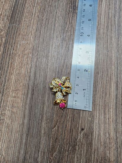 Брошка со стразами Колокольчик