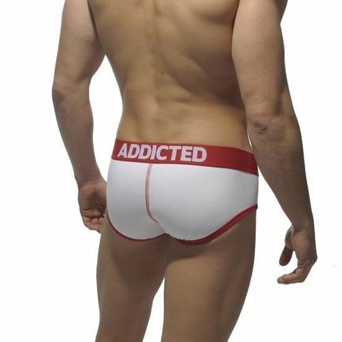 Мужские трусы брифы бело-красные Addicted Бейсбол