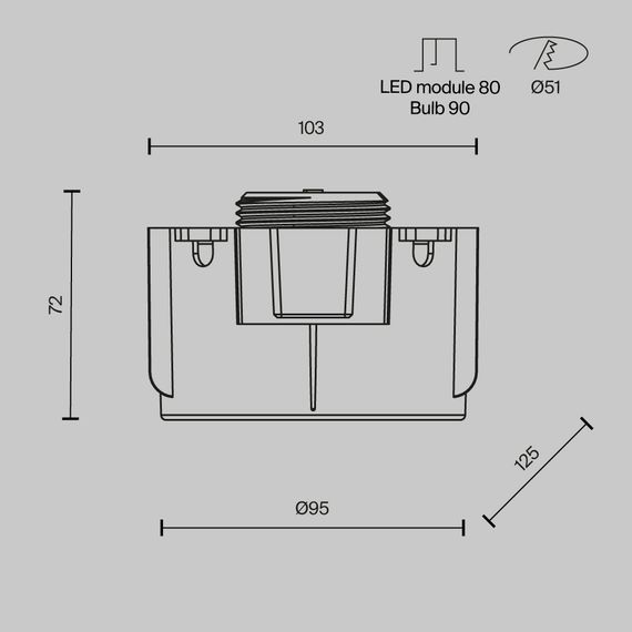 Встраиваемый светильник Maytoni Technical Downlight Intro 2.0 DL136-GU10-W