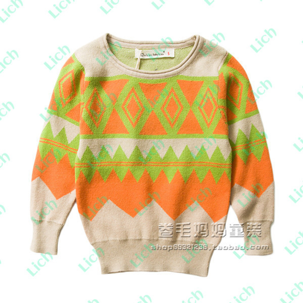Джемпер детский с ярким геометрическим принтом