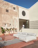 Square пуф-шезлонг со спинкой 165x101см, светло-серый, для садового модульного дивана