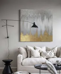 Постер Jinzi II 100х100 см, серый, золотистый