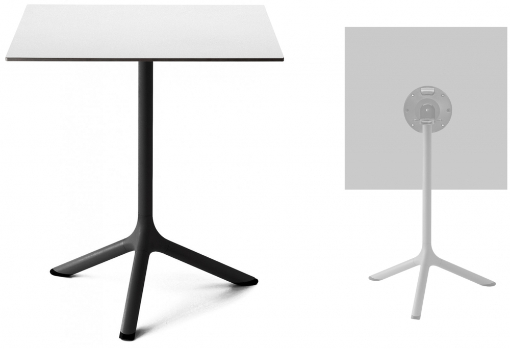 Стол ламинированный обеденный складной Scab Design Tripe Folding, черный, белый
