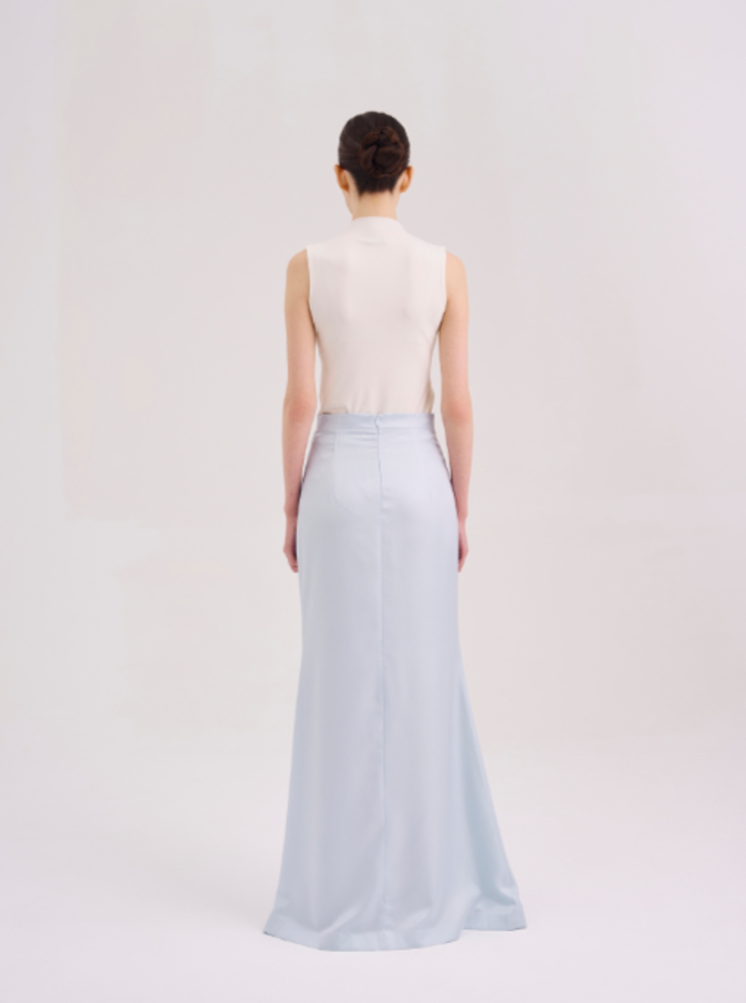 Юбка из кади макси голубая