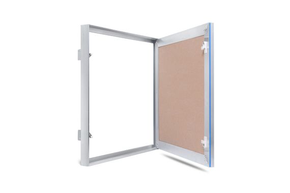 Люк под покраску Короб 300х400 мм (ШxВ, 30х40 см) с потайной петлей, алюминиевый, нажимной