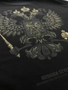 Футболка оверсайз черная с гербом России