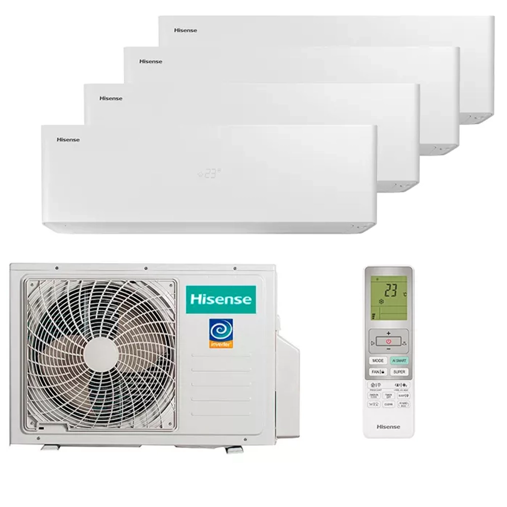 Мульти сплит-система Hisense на 4 комнаты (25+25+25+25 кв.м.) Vision