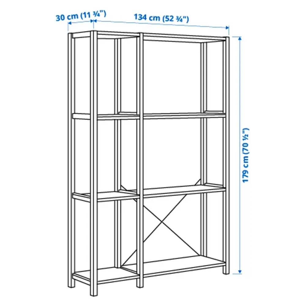 Стеллаж - IKEA IVAR, 134х30х179 см, сосна, ИВАР ИКЕА