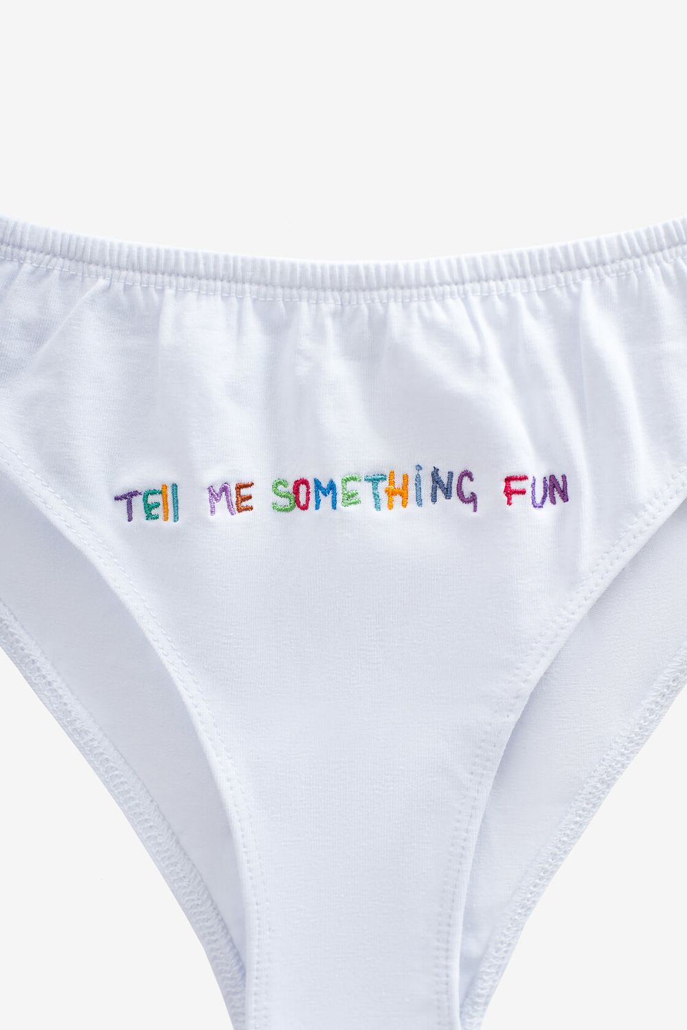 Хлопковые трусики «Tell me something fun..» Белые