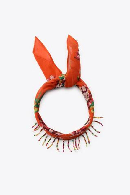 ZARA ШАРФ С ВЫШИВКОЙ И БУСИНАМИ, КРАСНЫЙ