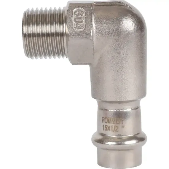 Угол ROMMER ВПр-НР 15х1/2&quot; нержавеющая сталь 37984