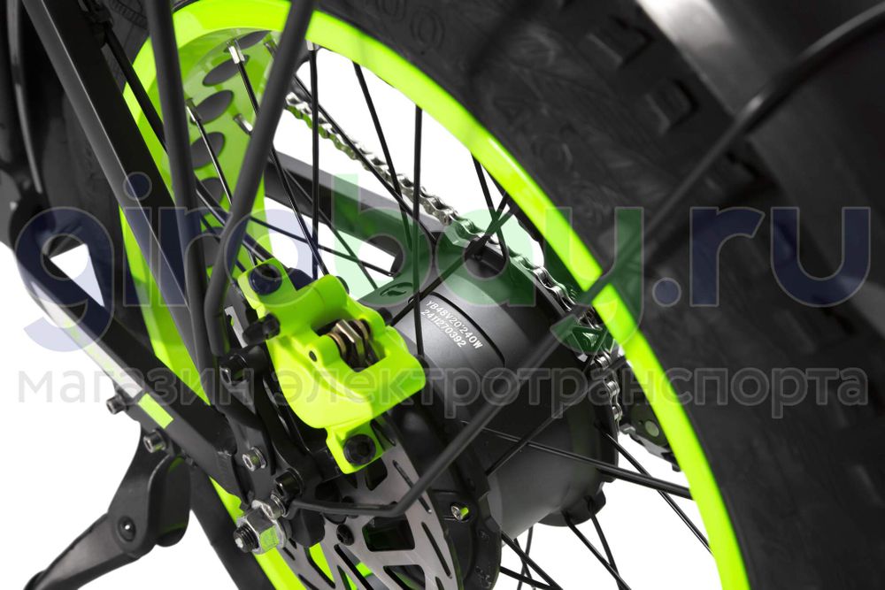 Электровелосипед Syccyba F10 Pro 2025 года (48V/15Ah) - Салатовый обод фото №11