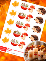 Трансфер переводной - декаль для свечей и гипса осень 009 А5