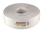 Кабель коаксиальный RG-6U, 75Ом, Cu/Al/Cu, 64%, 100м, INDOOR, белый REXANT