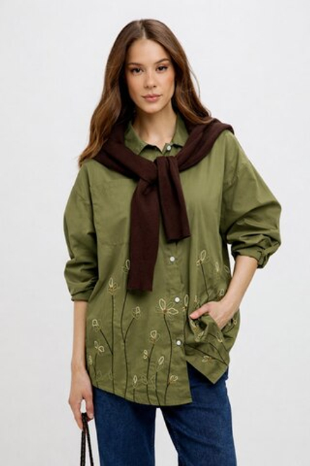 Рубашка из хлопка с вышивкой