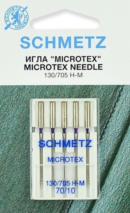 Иглы микротекс (особо острые) Schmetz 130/705H-M № 70, 5 шт.