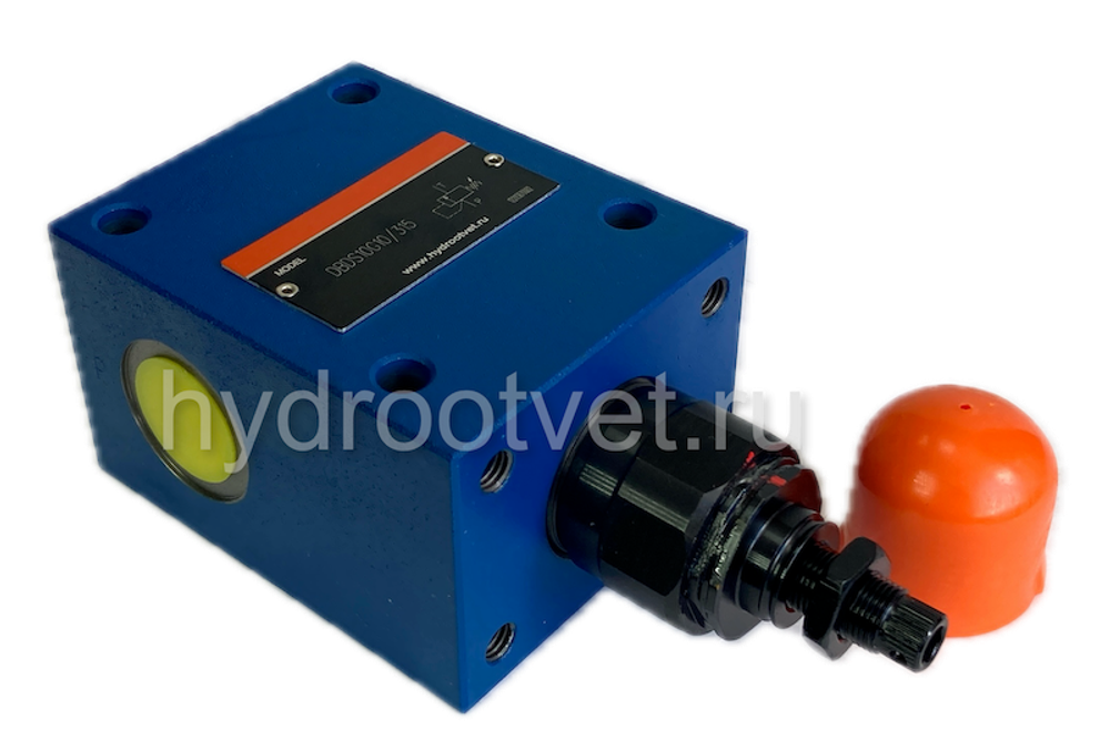DBDS10G1X/100 - Предохранительный клапан прямого управления Ду10, давление регулировки до 100 бар, тип монтажа - резьбовой, элемент регулировки S = винт