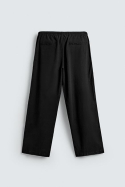 ZARA СТРУЯЩИЕСЯ БРЮКИ RELAXED FIT, ЧЕРНЫЙ