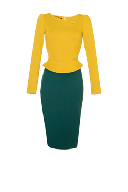 Платье футляр с баской 02-18FW