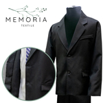 Костюм мужской без подкладки габардин черный, синий, в полоску