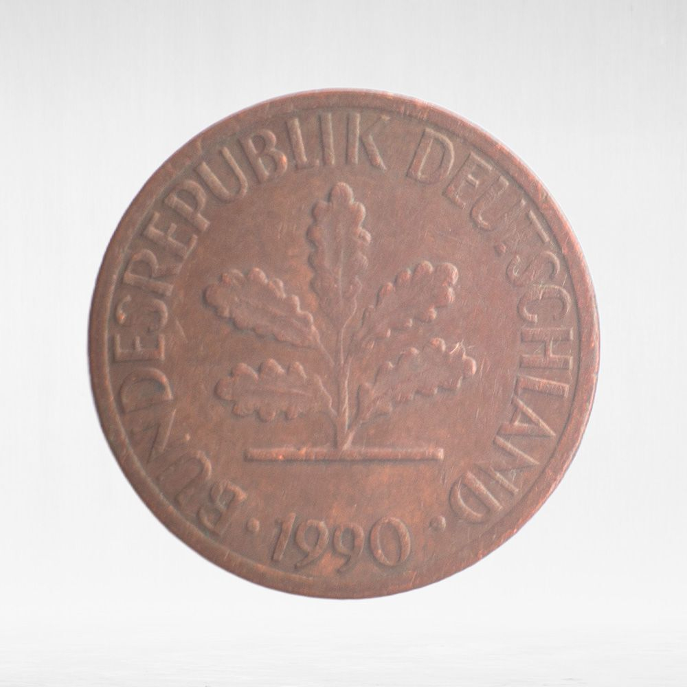 Germany, 1 Pfennig, 1990, (Stuttgart Mint - "F"), VF