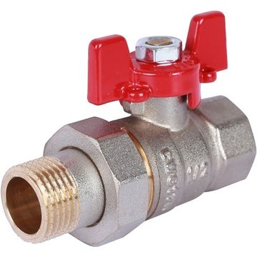 Шаровой кран Rommer с американкой 1 1/4" ВР/НР, ручка-бабочка (RBV-0005-0510232)