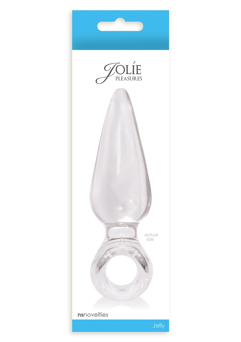 Большая прозрачная анальная пробка JOLIE с кольцом