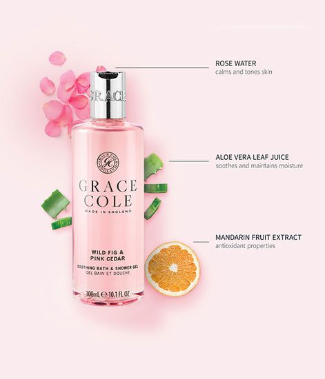 Дикий инжир и розовый кедр гель для ванны и душа, Grace Cole