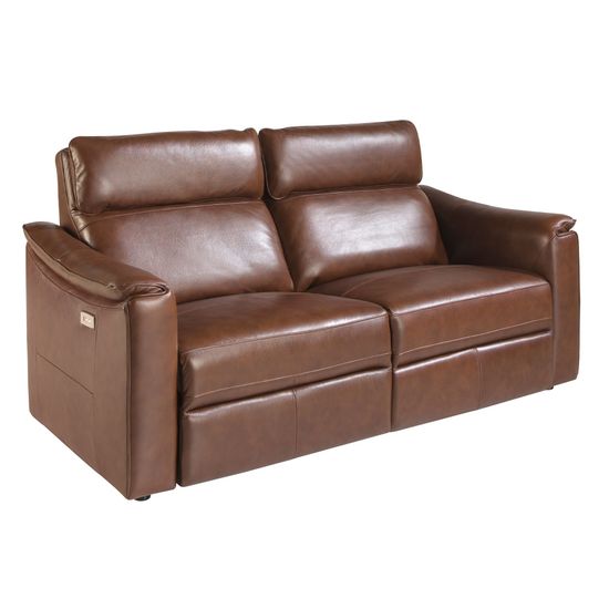 Диван 3-х местный 6166/KM5035-3P-M1595 кожаный с механизмом релаксации