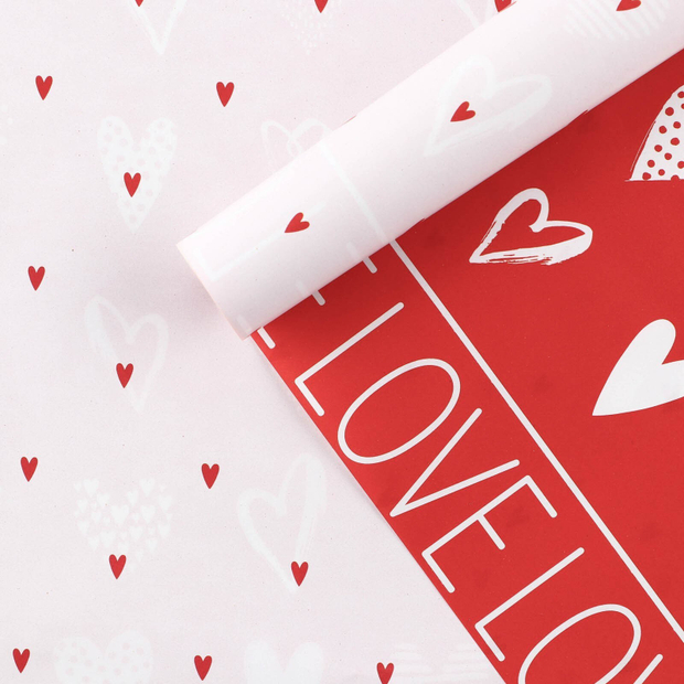 Бумага упаковочная глянцевая двусторонняя «С любовью», 70 × 100 см Цена указана за 1 лист