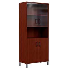 Шкаф высокий с малыми стеклянными и глухими дверьми B 430.10  900х450х2054 BORN