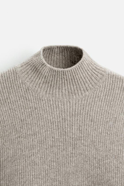 ZARA X NANUSHKA ВЯЗАНЫЙ СВИТЕР, ПЕСОЧНЫЙ