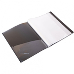 Папка с 30 вкладышами, Alingar А4 236х310х12мм, 600 мкм, пластик, вкладыши 30 мкм, карман для визитки, черный матовый