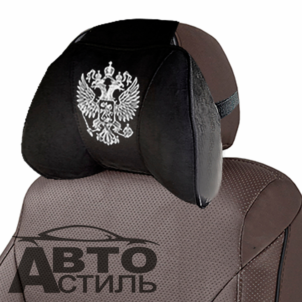 Подушка на подголовник Coolpart - MAXIMAL (1шт) - J-125-BL-EM черный ГЕРБ