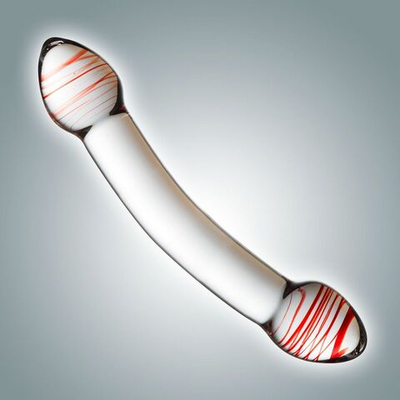 Двусторонний стеклянный фаллоимитатор - 20,5 см. (Цвет: прозрачный)