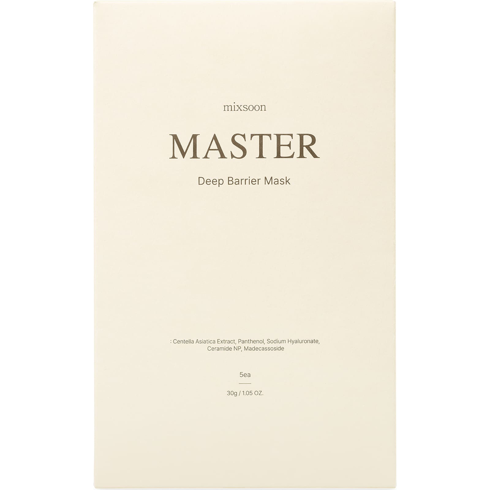 Mixsoon, Master, маска для лица с глубоким барьером, 5 листовых масок, 30 г (1,05 унции)
