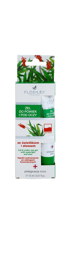FlosLek Pharma Eye Care - гель для области вокруг глаз с очанкой и алоэ вера /   15  ml  / GTIN 5905043001739