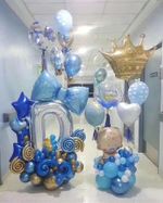 Шар (28"/71 см) Фигура, Малыш мальчик, Голубой 1 шт.