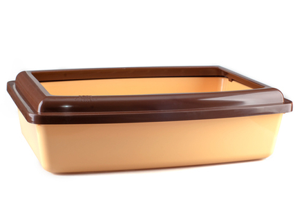 Туалет для кошек Премиум "ГЛУБОКИЙ С БОРТИКОМ" Сливки/Венге ВАКА  430*325*120