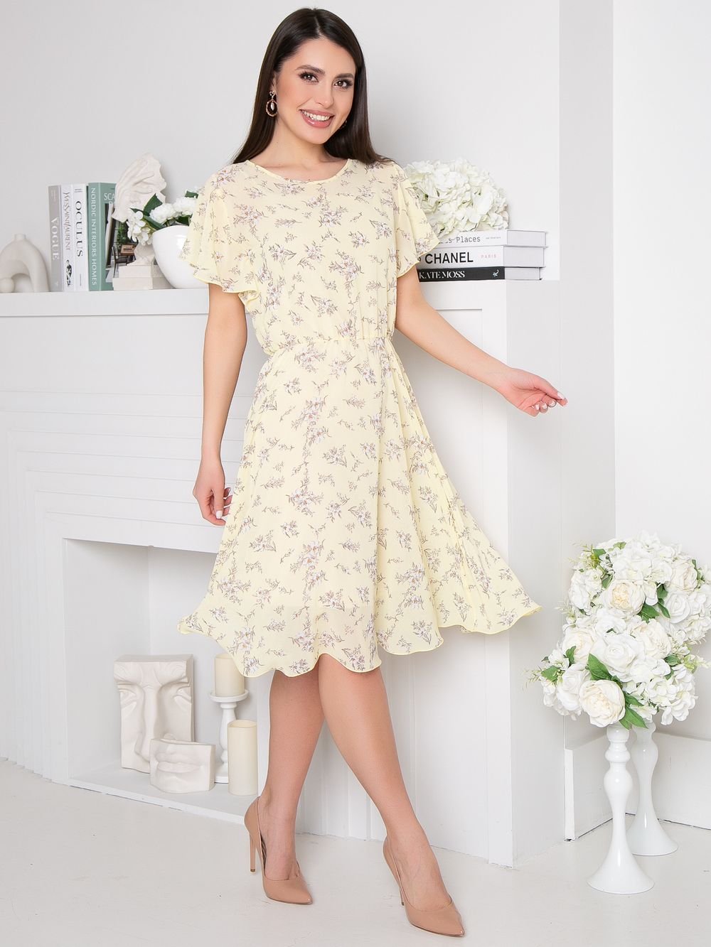 Платье Шифоновая Нимфа (ваниль) Diolche (Акция)