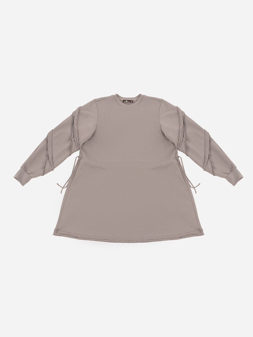 Платье мини из футера "Целина". Серое