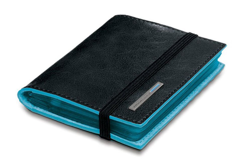 Чехол для кредитных карт Piquadro Blue Square черный телячья кожа (PP1395B2/N)
