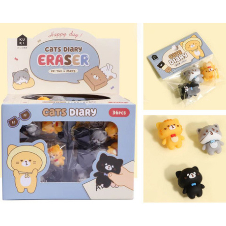 Резинка фигурная КОКОС Кэтс диари 3 шт. (252020)