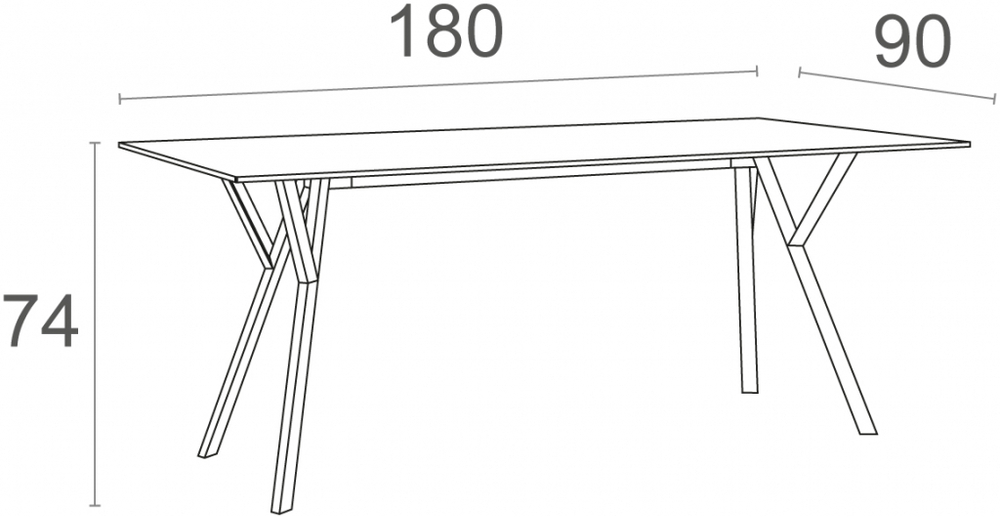 Стол пластиковый Siesta Contract Max Table 180, черный
