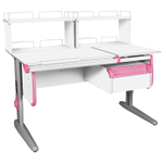 Растущая парта СУТ 25 с задними полками СУТ.15.240 и навесной тумбой (1200×880 мм)